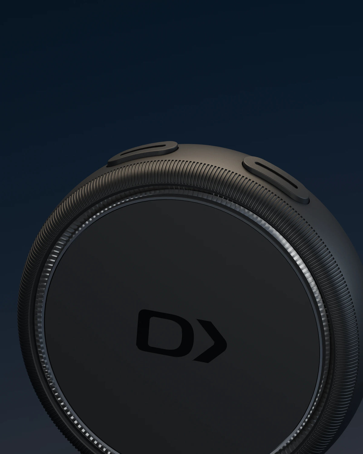 S1 native model close-up: physical logo, buttons and textured edge